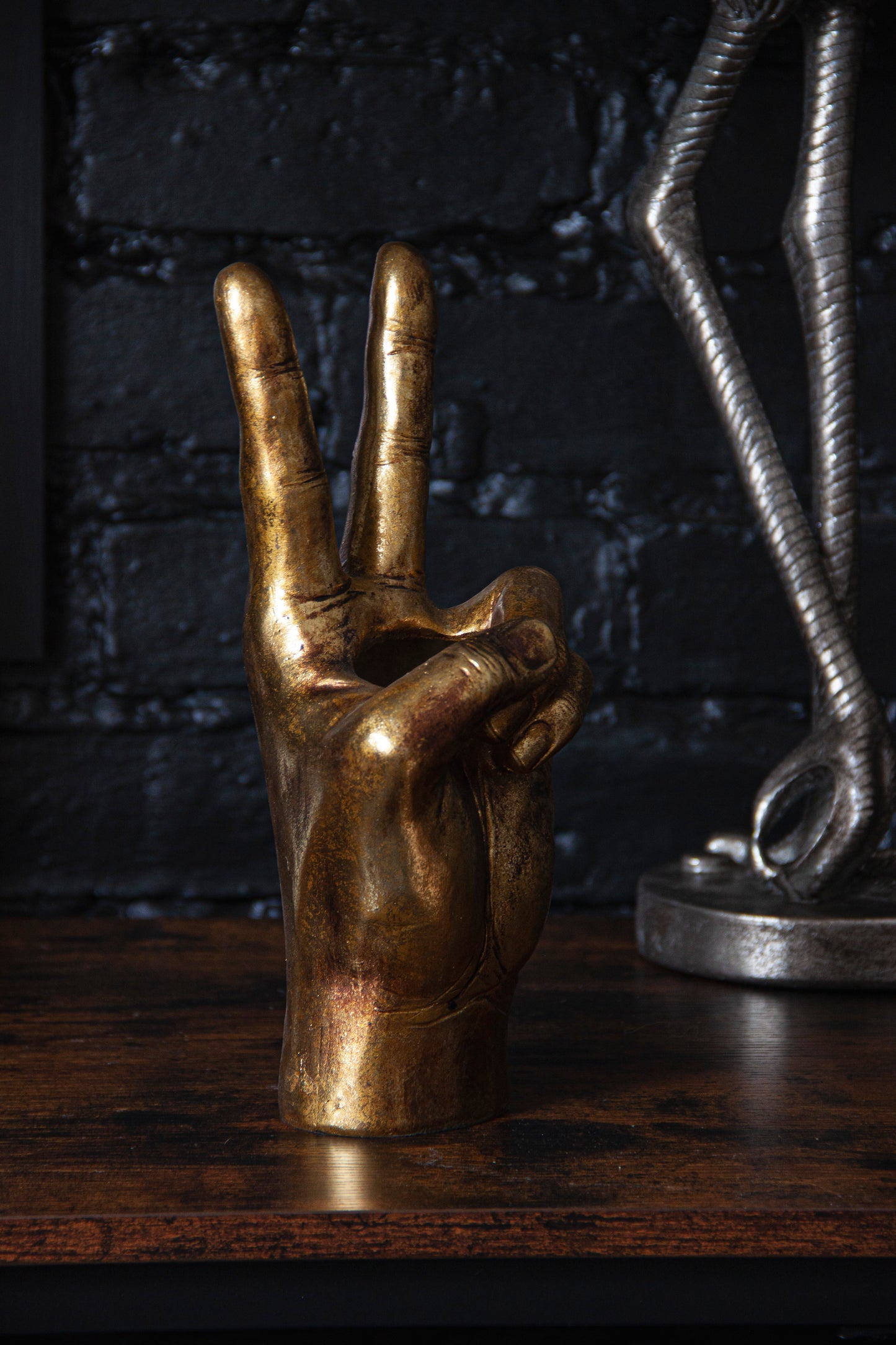 Gold Peace Hand Ornament & Vase